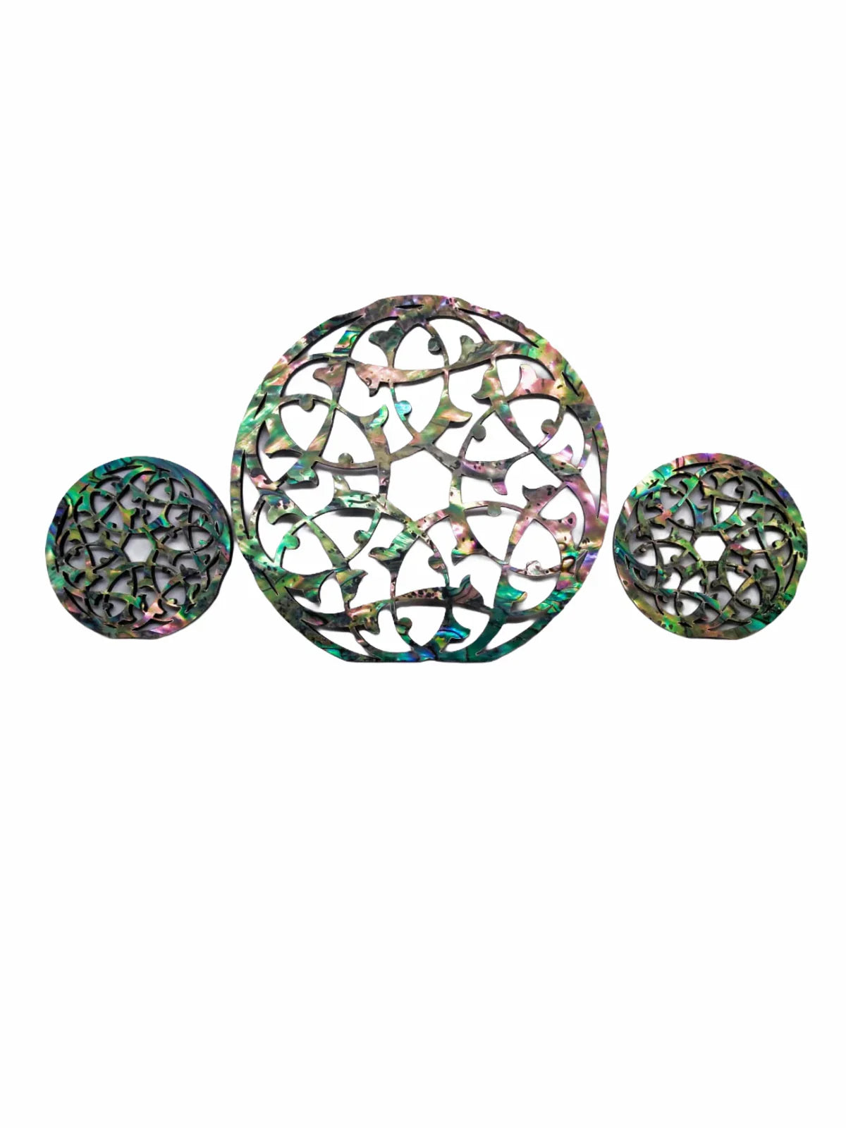 Oud Rosetta Set with mother of pearl inlays, 2 small and 1 large cage.